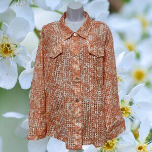 Draper's & Damon's-Women's 2X-Plus Size Button Top Two Way Sleeve Light Weight